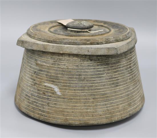 A late 19th century stone cooking pot